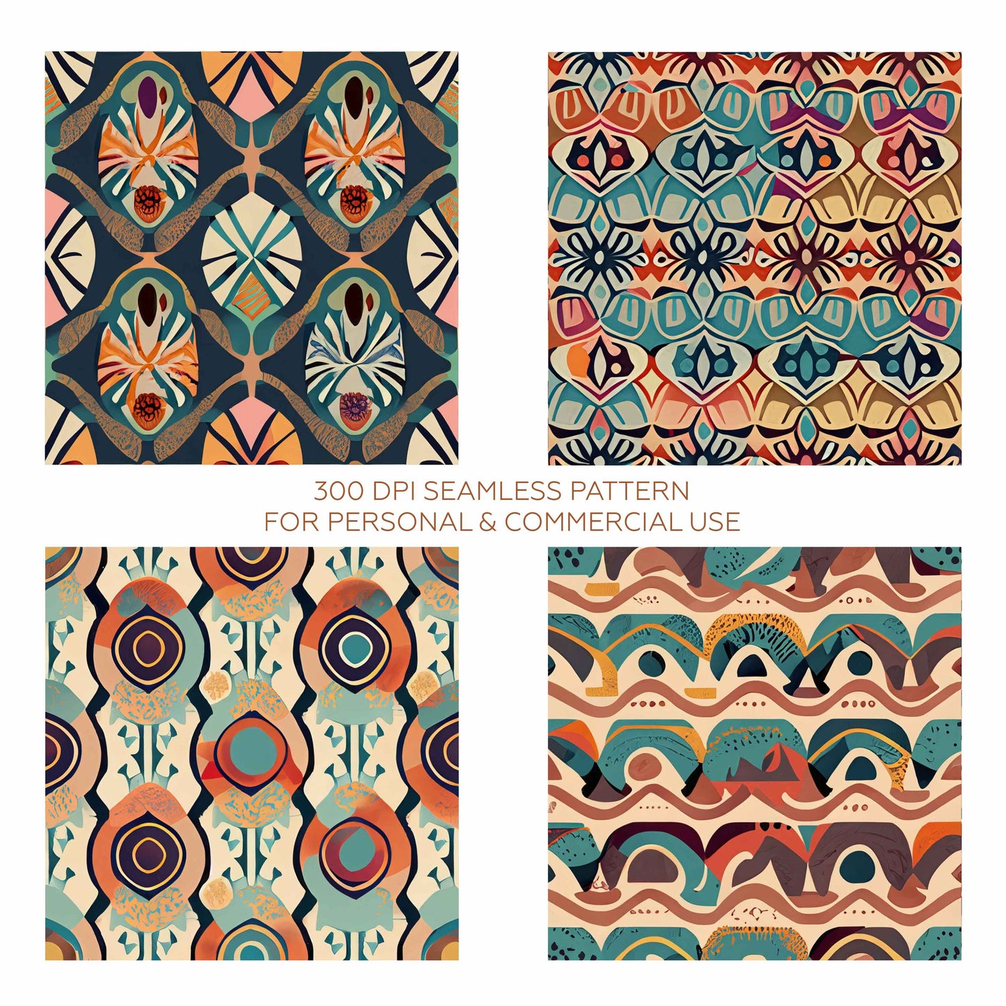 8 Boho Seamless Pattern Bundle • 300 dpi • for personal & commercial use