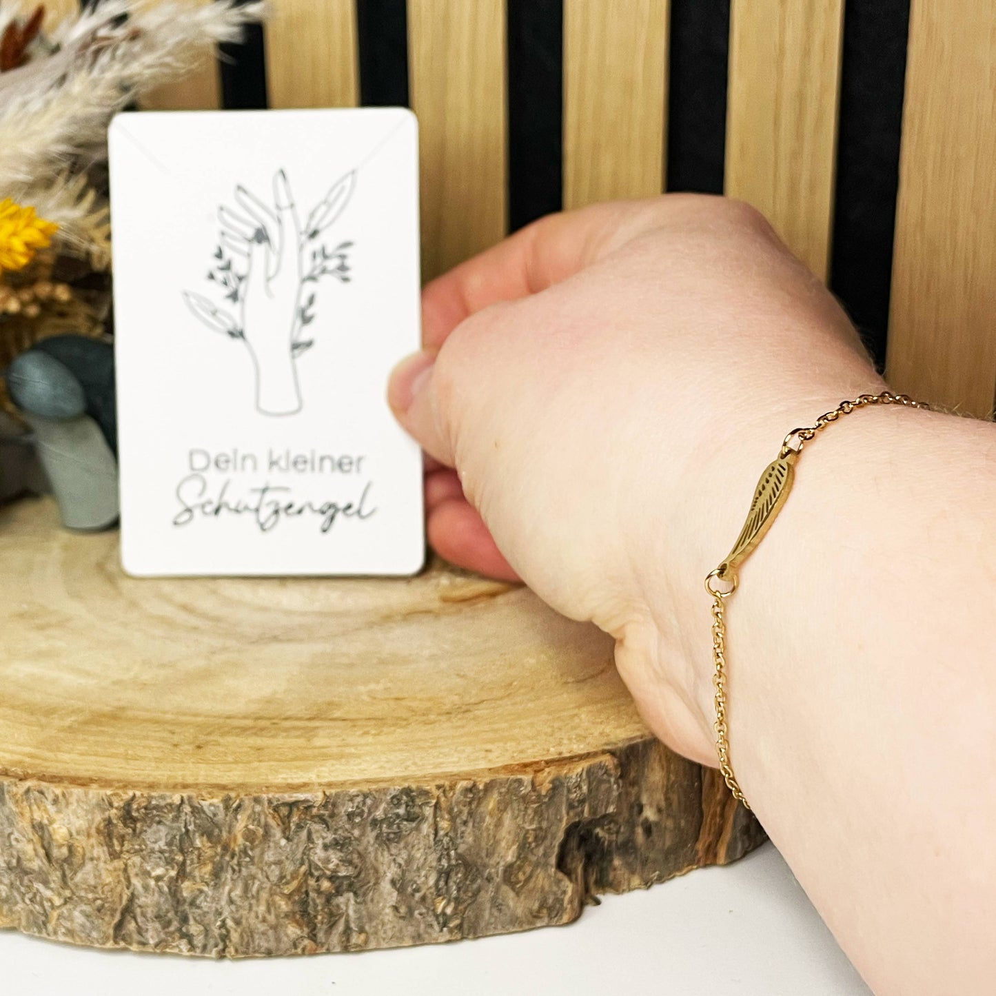 Damen Armband vergoldet mit süßer Karte | Dein kleiner Schutzengel