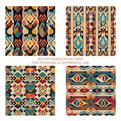 8 Boho Seamless Pattern Bundle • 300 dpi • for personal & commercial use