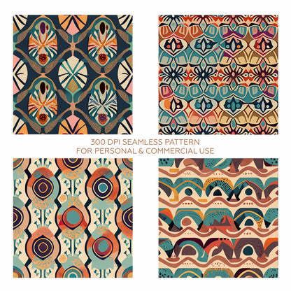 8 Boho Seamless Pattern Bundle • 300 dpi • for personal & commercial use