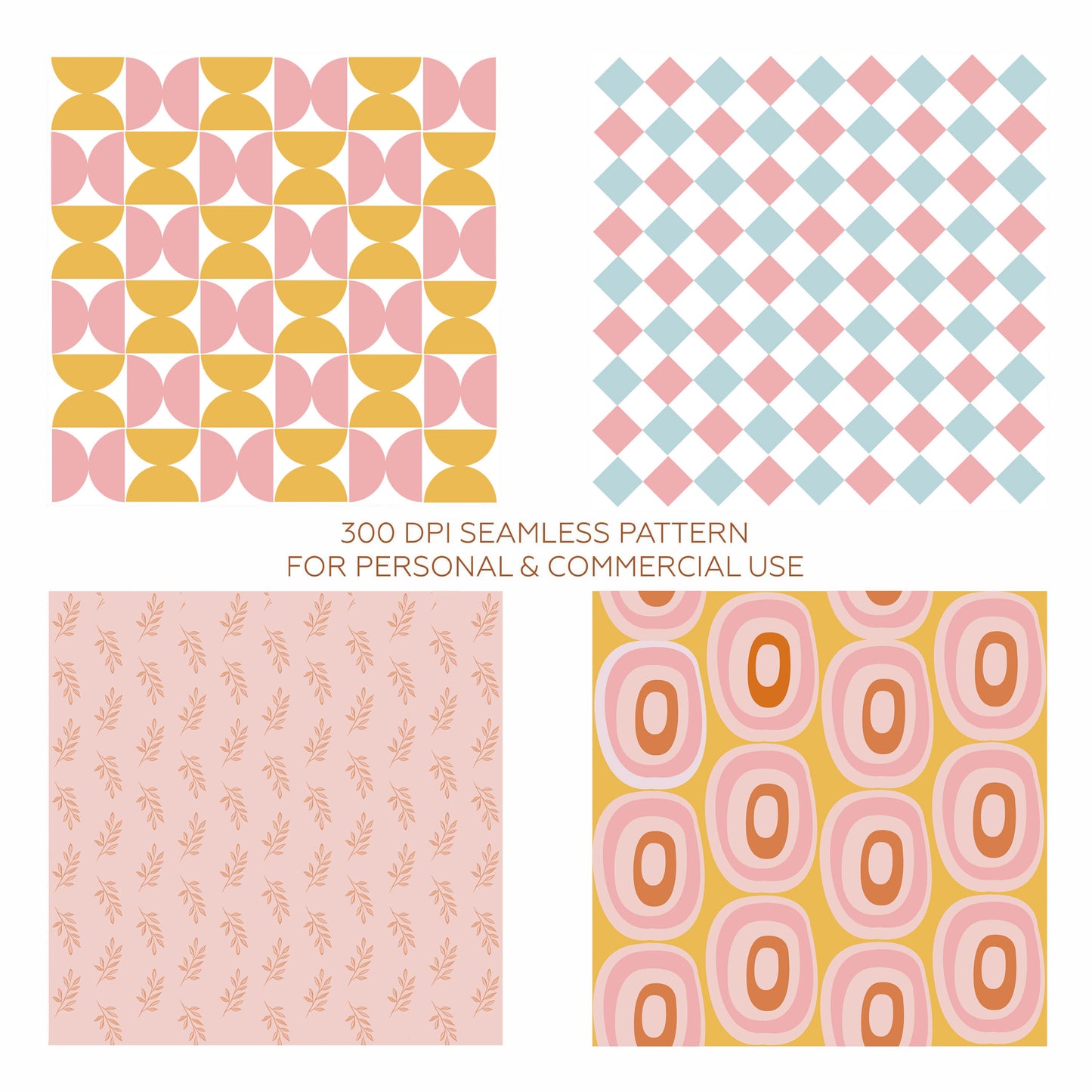 8 Retro Seamless Pattern Bundle • 300 dpi • for personal & commercial use