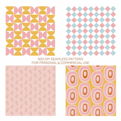 8 Retro Seamless Pattern Bundle • 300 dpi • for personal & commercial use